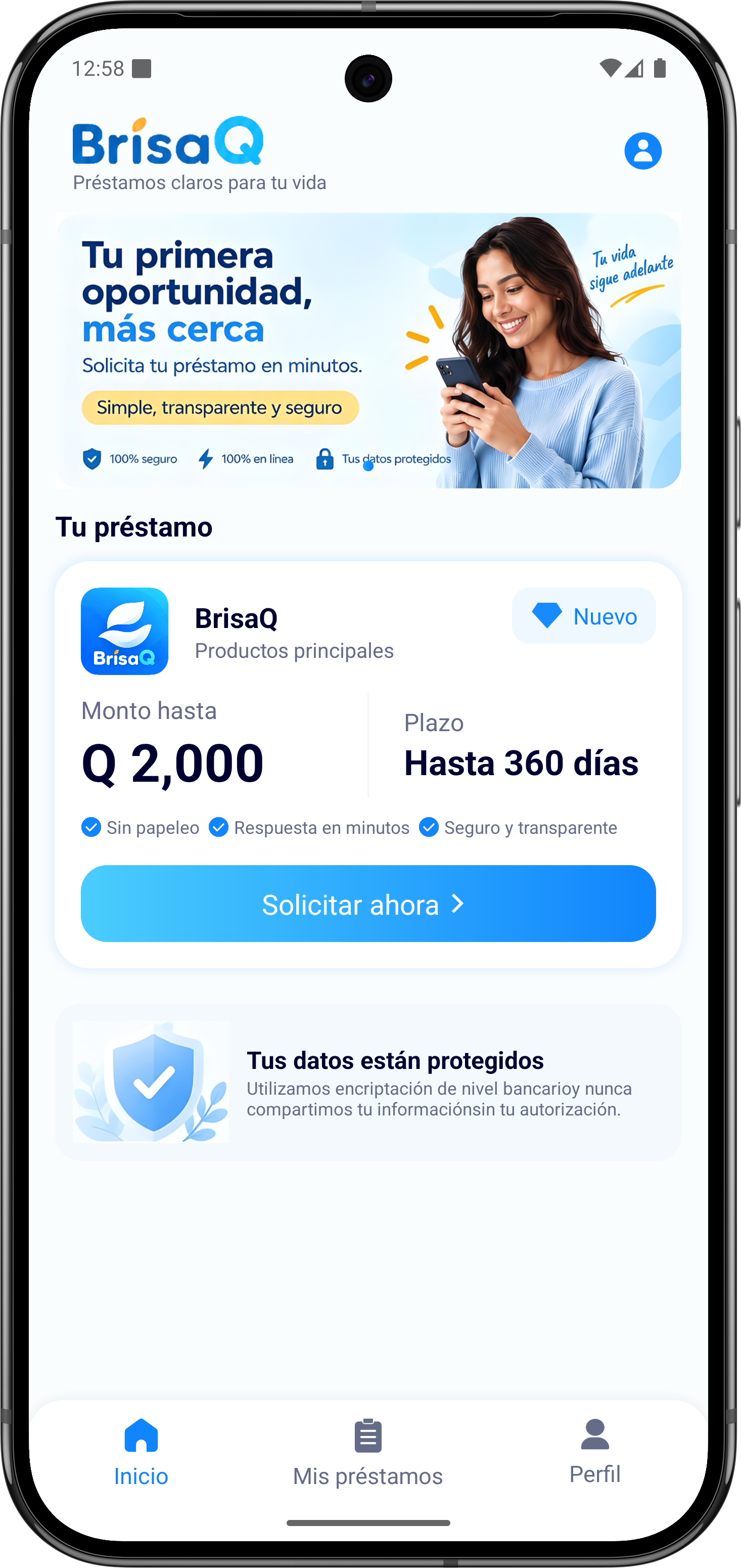 Vista previa de la app BrisaQ